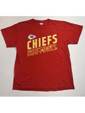 NFL Team Apparel Mens Large Kansas City Chiefs Football Red Short Sleeve T-Shirt